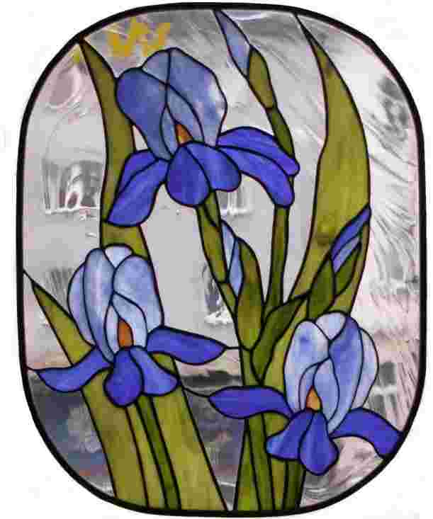 Tiffany Glaskunst, Fensterbild Iris